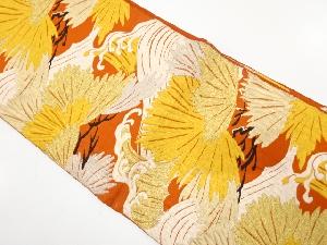 アンティーク　笠松に荒波模様織り出し袋帯（材料）